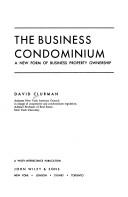 Cover of: The business condominium by David Clurman