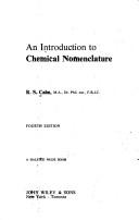 An introduction to chemical nomenclature by R. S. Cahn