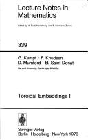 Cover of: Toroidal embeddings