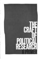 Cover of: The craft of political research: a primer