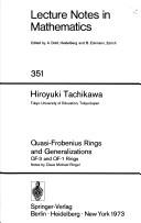 Cover of: Quasi-Frobenius rings and generalizations by Hiroyuki Tachikawa, Hiroyuki Tachikawa