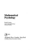 Mathematical psychology by D. R. J. Laming