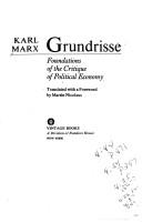 Cover of: Grundrisse. by Karl Marx