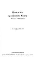Cover of: Construction specifications writing: principles and procedures
