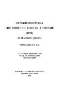 Cover of: Hypnerotomachia, the strife of love in a dreame (1592).