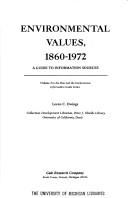 Cover of: Environmental values, 1860-1972: a guide to information sources