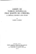 Cover of: Jardín de nobles donzellas, Fray Martin de Córdoba by Bruno Braunrot, Martín de Córdoba, Martín de Córdoba