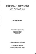 Cover of: Thermal methods of analysis by Wesley William Wendlandt
