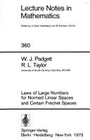 Cover of: Laws of large numbers for normed linear spaces and certain Fréchet spaces