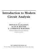 Cover of: Introduction to modern circuit analysis | Donald Albert Calahan