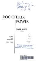 Cover of: Rockefeller power. by Myer Kutz