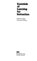 Cover of: Essentials of learning for instruction by Robert Mills Gagné