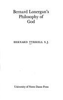 Cover of: Bernard Lonergan's philosophy of God