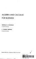 Cover of: Algebra and calculus for business by Thomas R. Dyckman, Thomas R. Dyckman