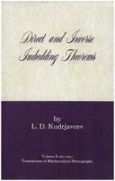 Cover of: Direct and inverse imbedding theorems | L. D. KudriНЎavtНЎsev