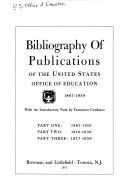 Cover of: Bibliography of publications of the United States Office of Education, 1867-1959. by United States. Office of Education