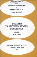Cover of: Studies in mathematical statistics.