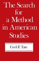 Cover of: The search for a method in American studies