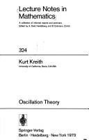 Cover of: Oscillation theory.