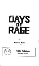 Cover of: Days of rage. | Herman Buller