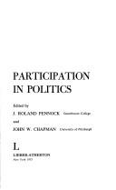 Cover of: Participation in politics