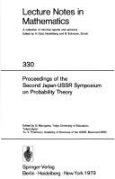 Cover of: Proceedings. by Japan-USSR Symposium on Probability Theory Kyoto 1972.