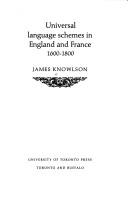 Cover of: Universal language schemes in England and France, 1600-1800