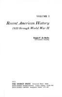 Cover of: Recent American history by Ralph F. De Bedts, Ralph F. De Bedts