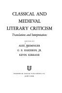 Cover of: Classical and medieval literary criticism: translations and interpretations