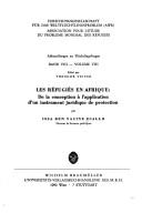 Cover of: Les réfugiés en Afrique, de la conception à l'application d'un instrument juridique de protection