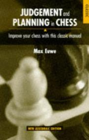 Cover of: Judgement and Planning in Chess by Max Euwe