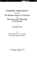 Combined chronology for use with The Mahatma letters to A. P. Sinnett and The letters of H. P. Blavatsky to A. P. Sinnett by Margaret Guild Conger