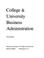 Cover of: College & university business administration.