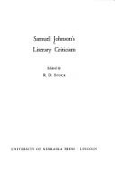 Cover of: Samuel Johnson's literary criticism.