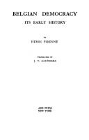 Cover of: Belgian democracy, its early history. by Pirenne, Henri