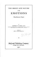 Cover of: The origin and nature of the emotions by George Washington Crile, George Washington Crile