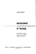 Cover of: Measurement and evaluation of learning