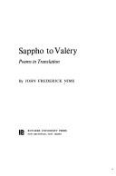 Cover of: Sappho to Valéry by John Frederick Nims