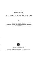 Cover of: Effizienz und staatliche Aktivität.