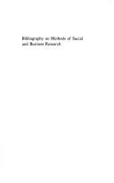 Cover of: Bibliography on methods of social and business research