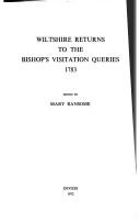 Cover of: Wiltshire returns to the Bishop's visitation queries 1783. by Mary Ransome