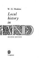 Cover of: Local history in England by W. G. Hoskins