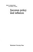 Cover of: Incomes policy and inflation