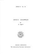 Cover of: Arosi grammar by Arthur Capell
