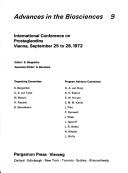 Cover of: International Conference on Prostaglandins, Vienna, September 25 to 28, 1972. | International Conference on Prostaglandins Vienna 1972.