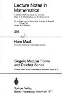 Siegel's modular formsand Dirichlet series by H. Maass