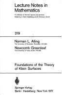 Cover of: Foundations of the theory of Klein surfaces