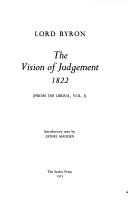 Cover of: The vision of judgement, 1822. by Lord Byron