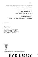 Cover of: RNA viruses: replication and structure. by Federation of European Biochemical Societies.