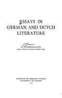 Cover of: Essays in German and Dutch literature | 